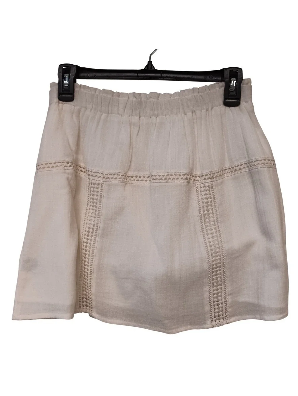 Madewell Women's White Gauzy Crepe Cotton Crochet High Summer Mini Skirt XS